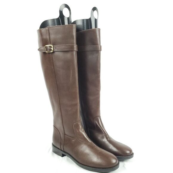 Italian Shoemaker brown  Leather low  Heeled Boots inside side zipper sz 6.5 - Picture 2 of 11
